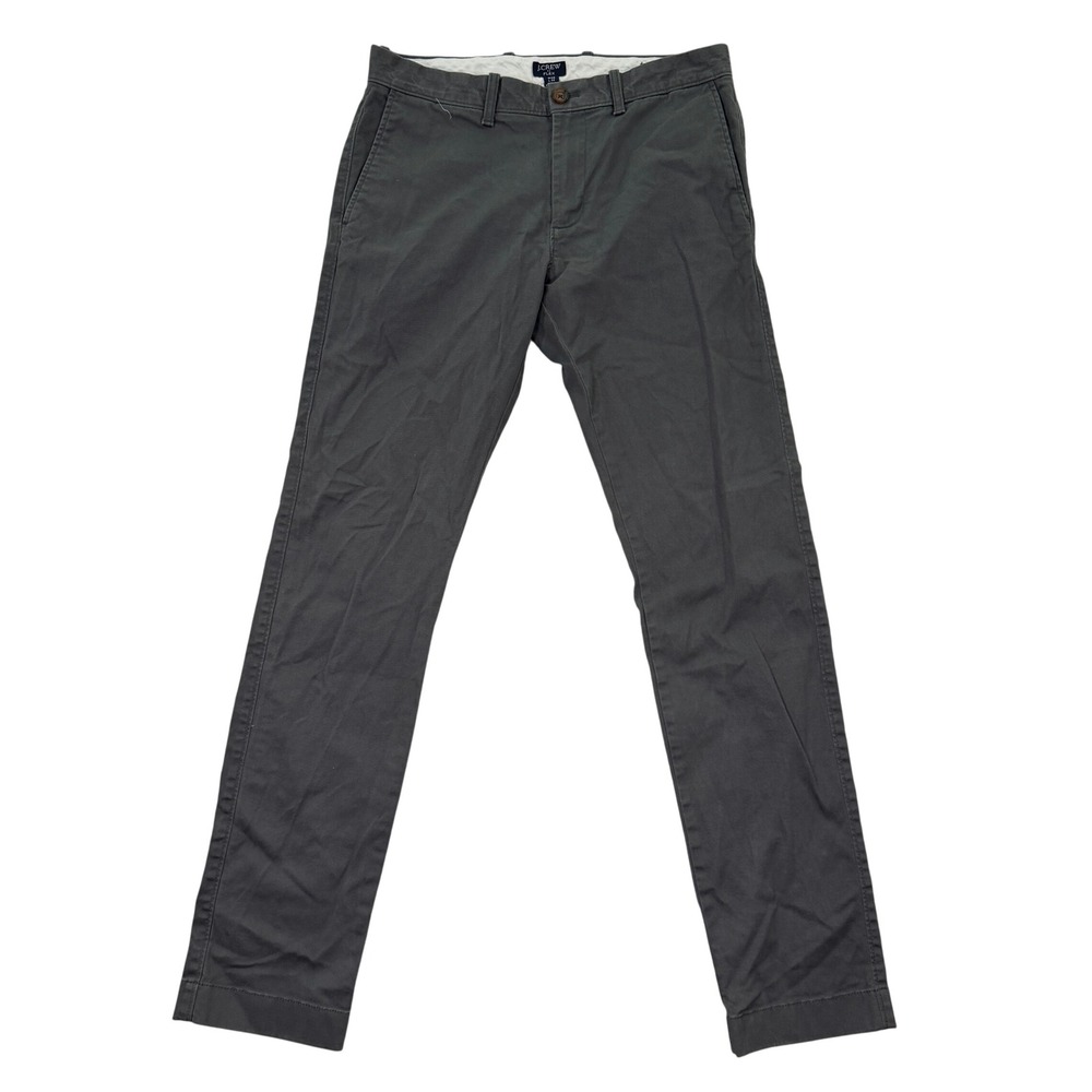 J.Crew Mens 29x32 Flex Slim Chino Pants Charcoal Gray Stretch Sustainable Casual